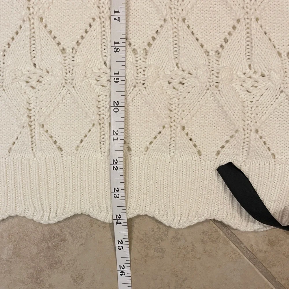 Marc New York Ivory Sweater Vest  with Black Bow Details XL - Picture 8 of 9
